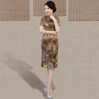 Medium and long qipao summer 2018 new Chinese style women s national style show performance retro slim qipao dress 216.95 383.90Medium and long qipao summer 2018 new Chinese style women s national sty