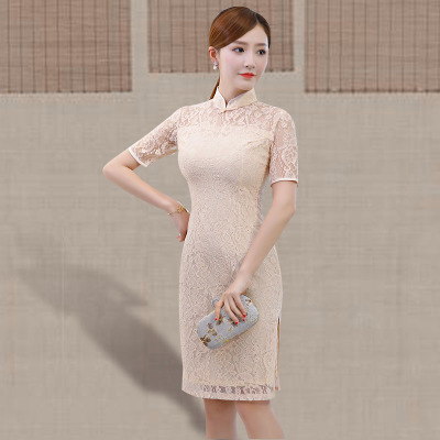 Qipao summer 2018 new girls dignified and elegant trim fashion elegant improved qipao dress long style