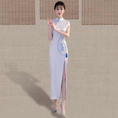 Qipao summer 2018 new women s traditional Chinese style retro elegance improved etiquette Olympic qipao dress long style 206.45 362.90Qipao summer 2018 new women s traditional Chinese style retro eleg