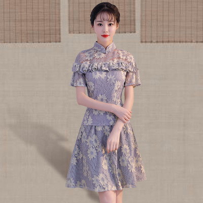 Qipao summer 2018 new women s Chinese style improved oday trim elegant slim qipao dress long style 237.95 415.40Qipao summer 2018 new women s Chinese style improved oday trim elegant slim qipao dress