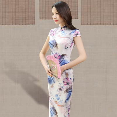Qipao summer 2018 new style women retro Chinese style show show show show slim qipao dress long style