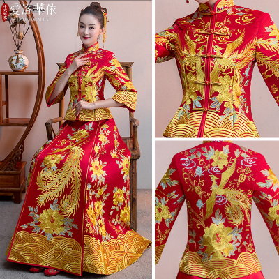 Show Wo clothing bride 2018 new summer thin section wedding new Chinese wedding dress toast clothing