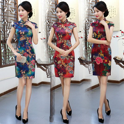 Cheongsam short style summer 2018 new style women s Chinese style fashion show dress slim Chinese style qi-pao dress 132.95 205.40Cheongsam short style summer 2018 new style women s Chinese style fash