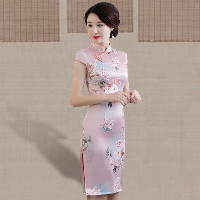 Qipao summer 2018 new Chinese style women s fashion show performance retro slim figure in a long dress 174.95 289.40Qipao summer 2018 new Chinese style women s fashion show performance retro slim figu