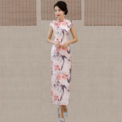 Long style qipao summer 2018 new female elegant Air China Shanghai show dress
