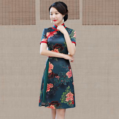 Qipao summer 2018 new Chinese women s fashion show performance improvement odaixian thin chi-pao dress long style 216.95 383.90Qipao summer 2018 new Chinese women s fashion show performance improvemen