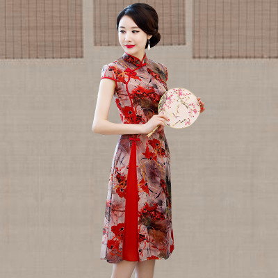Cheongsam summer 2018 new Chinese style women s traditional Chinese style improved oday vintage show thin chi-pao dress long style 227.45 383.90Cheongsam summer 2018 new Chinese style women s traditio