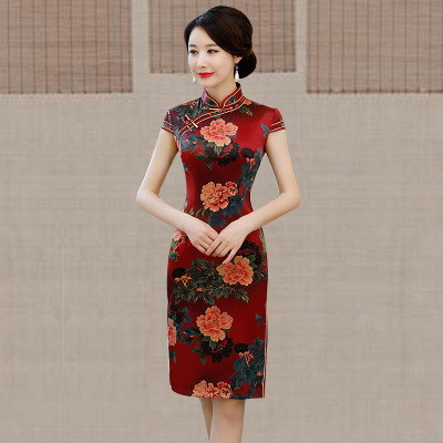 Long style qipao summer 2018 new style China women s national style show performance retro slim qipao dress 174.95 289.40Long style qipao summer 2018 new style China women s national style show perfor