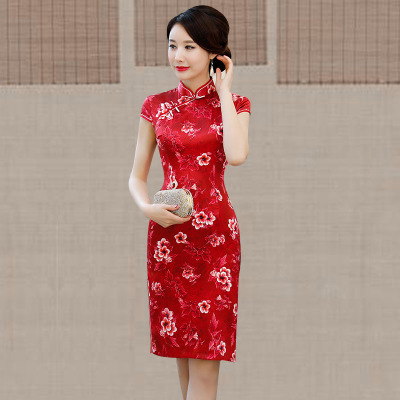 Medium and long qipao summer 2018 new Chinese style women s national style show performance retro slim qipao dress 153.95 257.90Medium and long qipao summer 2018 new Chinese style women s national sty
