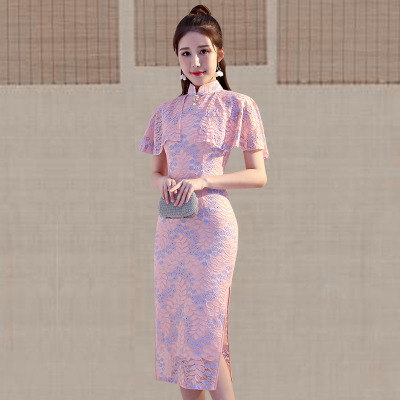 Medium and long qipao summer 2018 new Chinese style women s national style show performance retro slim qipao dress 383.90Medium and long qipao summer 2018 new Chinese style women s national style show