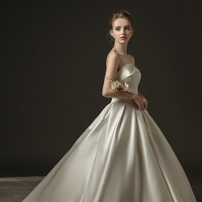 Satin wedding dress cultivate 2018 new bride in the long princess thin summer style